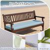 AZMAHT Linen Bench Cushion, 5 cm Thick, Orange, 130 x 30 x 5 cm view 3