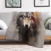 LLXXHH Wolf Blanket, Soft Four-Season Throw, Bed, Sofa, Couch and Flannel Blanket, 100 x 130 cm view 2