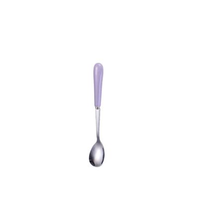 Coffee Spoon, Ceramic Handle, Stainless Steel, Dessert Spoon for Weddings, Christmas, Birthdays, Polished (S, Purple)