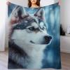 Wolf Thick Soft Warm Cozy Flannel-Fleece Throw Blanket, 100 x 130 cm view 1