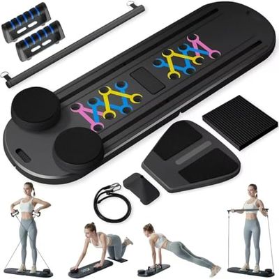 6-in-1 Foldable Pilates Reformer Machine with Ab Board, Elbow Support and Resistance Bands