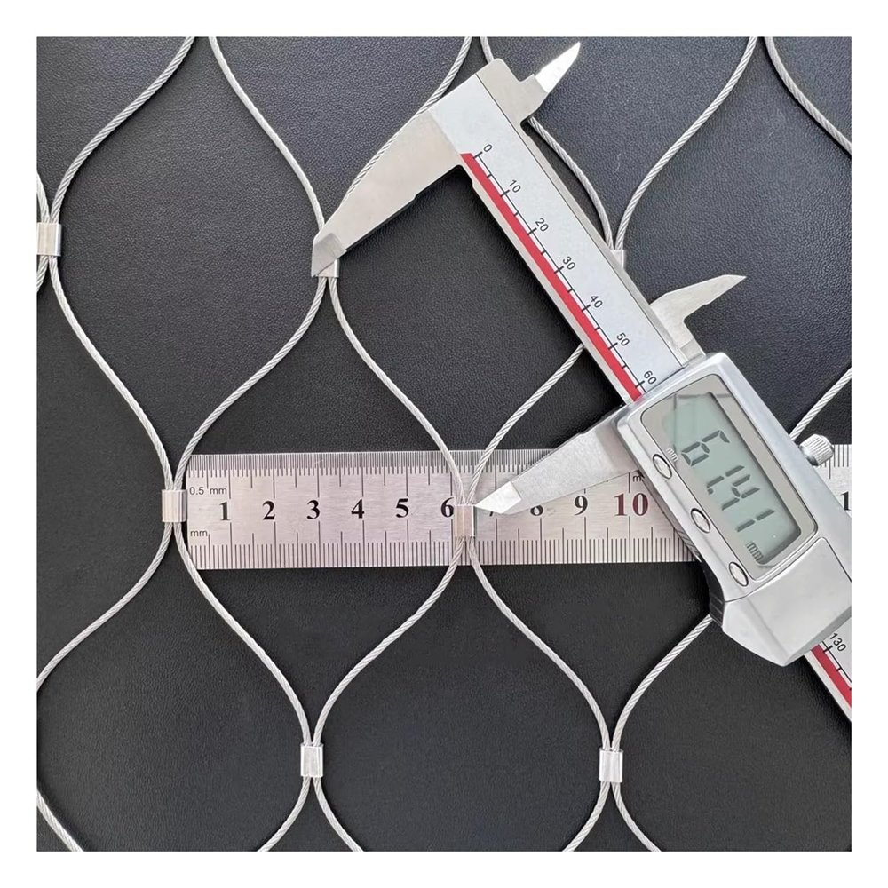 SXEVZOO 304 Stainless Steel Cable Mesh, 6 cm Mesh Opening, Safety Net, 1.5 mm, Garden & Deer Fence (0.8 x 12 m)