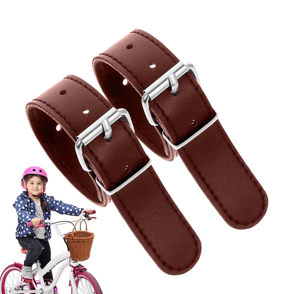 Bicycle Basket Leather Straps – Scooter Basket Straps for Adults and Children, Adjustable Riding Accessory for Children
