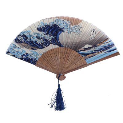 Japanese Hand Fan - Kanagawa Wave Design