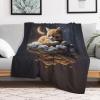 Cute Cat Plush Throw Blanket, Soft Flannel Fleece Sofa Blanket, Warm, Easy-Care, 150 x 200 cm view 2