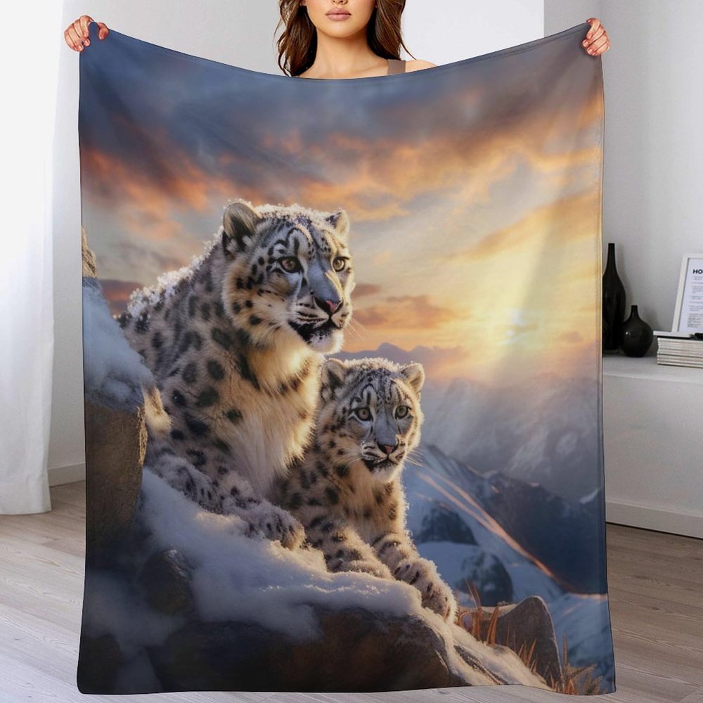 Leopard Plush Fleece Blanket with 3D Pattern, Warm and Soft, 130 x 180 cm