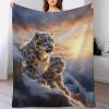 Leopard Plush Fleece Blanket with 3D Pattern, Warm and Soft, 130 x 180 cm view 1