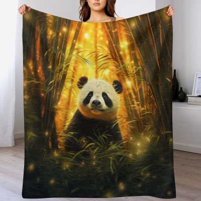 Panda Flannel Throw Blanket for Couch, Chair and Home, All-Season Cozy Blanket, 130 x 150 cm