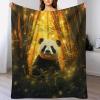 Panda Flannel Throw Blanket for Couch, Chair and Home, All-Season Cozy Blanket, 130 x 150 cm view 1