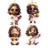 Jesus Christmas Ornament - 2D Acrylic Jesus Pendant | 4-Piece Set view 1