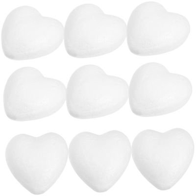 Artibetter 12 Pack 6cm White Heart-Shaped Craft Foam Hearts