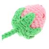 Vaguelly Crocheted Car Rearview Mirror Hanging Ornaments, Yarn Strawberries, Soft and Comfortable, 2 Pieces view 4