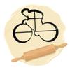 3D-Printed Cookie Cutter, Bicycle Motif, Black view 1