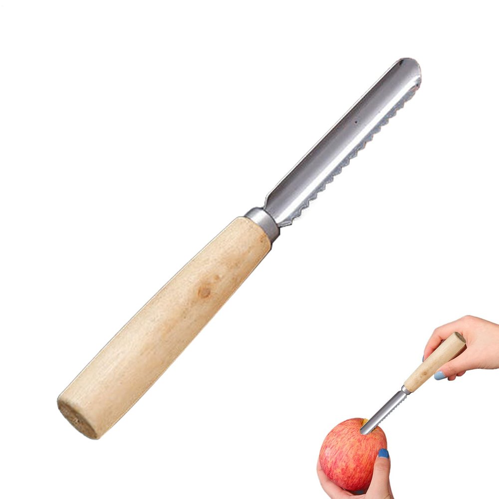 Fruit Corer - Stainless Steel Kitchen Tool with Non-Slip Wooden Handle