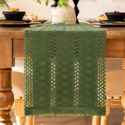 Boho Modern Table Runner with Tassels