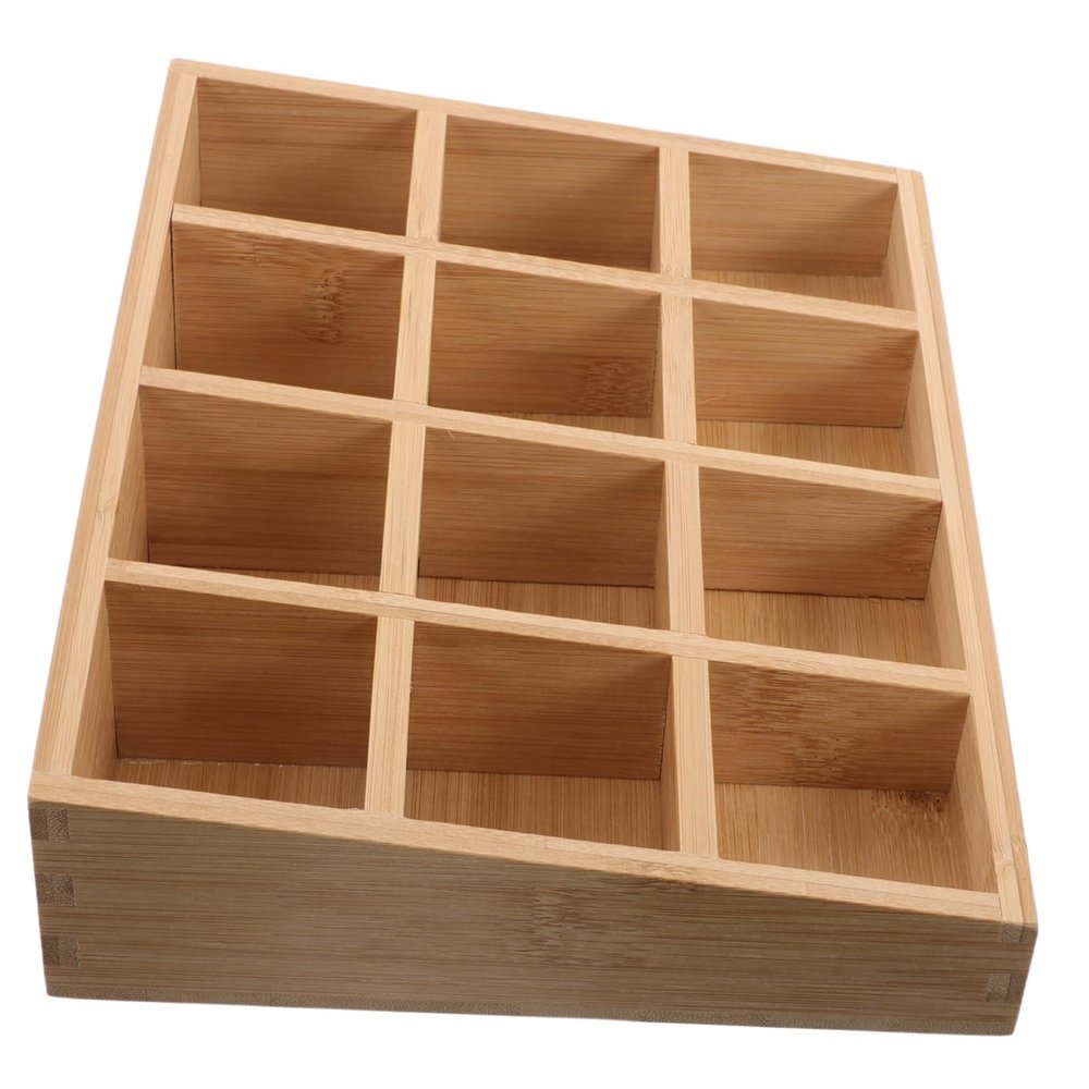 STOBAZA Wooden Spice Rack for Kitchen with Compartments, Beige, Space-Saving