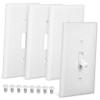 NUOBESTY 12V 3-Pole Toggle Switch Wall Plate, White PC, 4-Pack view 1