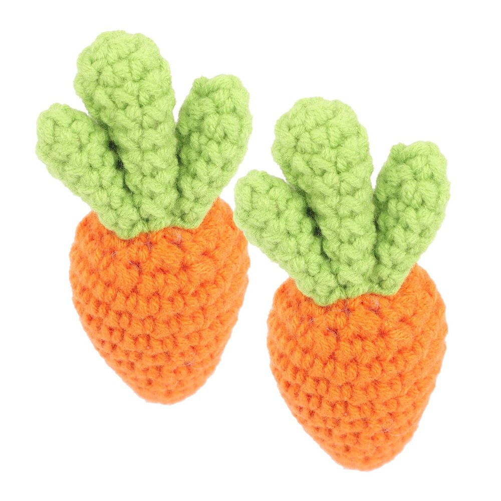 Yardwe Hand-Knitted Carrot Charms (2 Pieces)