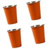 HUANGING 4 Stackable Stainless Steel Camping Cups, 350 ml view 1