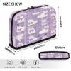 sanluoli Large-Capacity Pencil Case, Multi-Purpose Zipper Pouch for Children's Cosmetics, Purple and White, Cute Cats view 3
