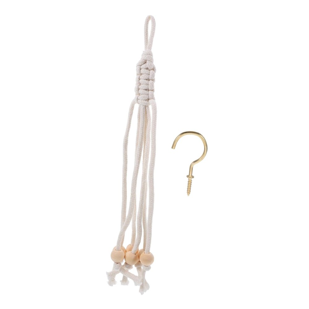 Mobestech Cotton Rope Banana Hanger with Wooden Beads