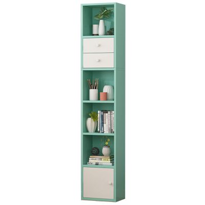 Multicolor Wooden Bookshelf with Doors, 3–6 Tiers, Space-Saving, for Kids’ Rooms