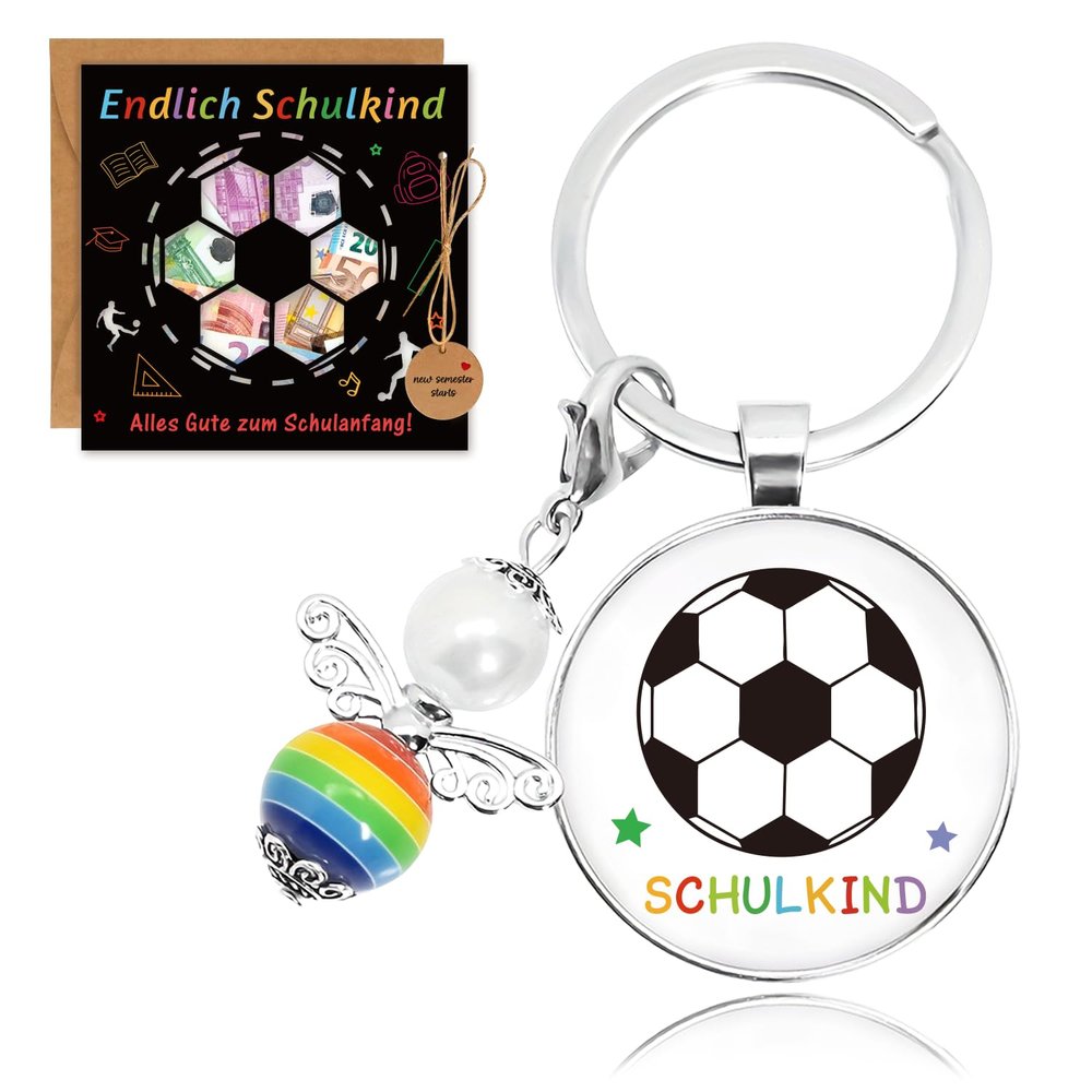 Augesak Keychain School Child Guardian Angel Football