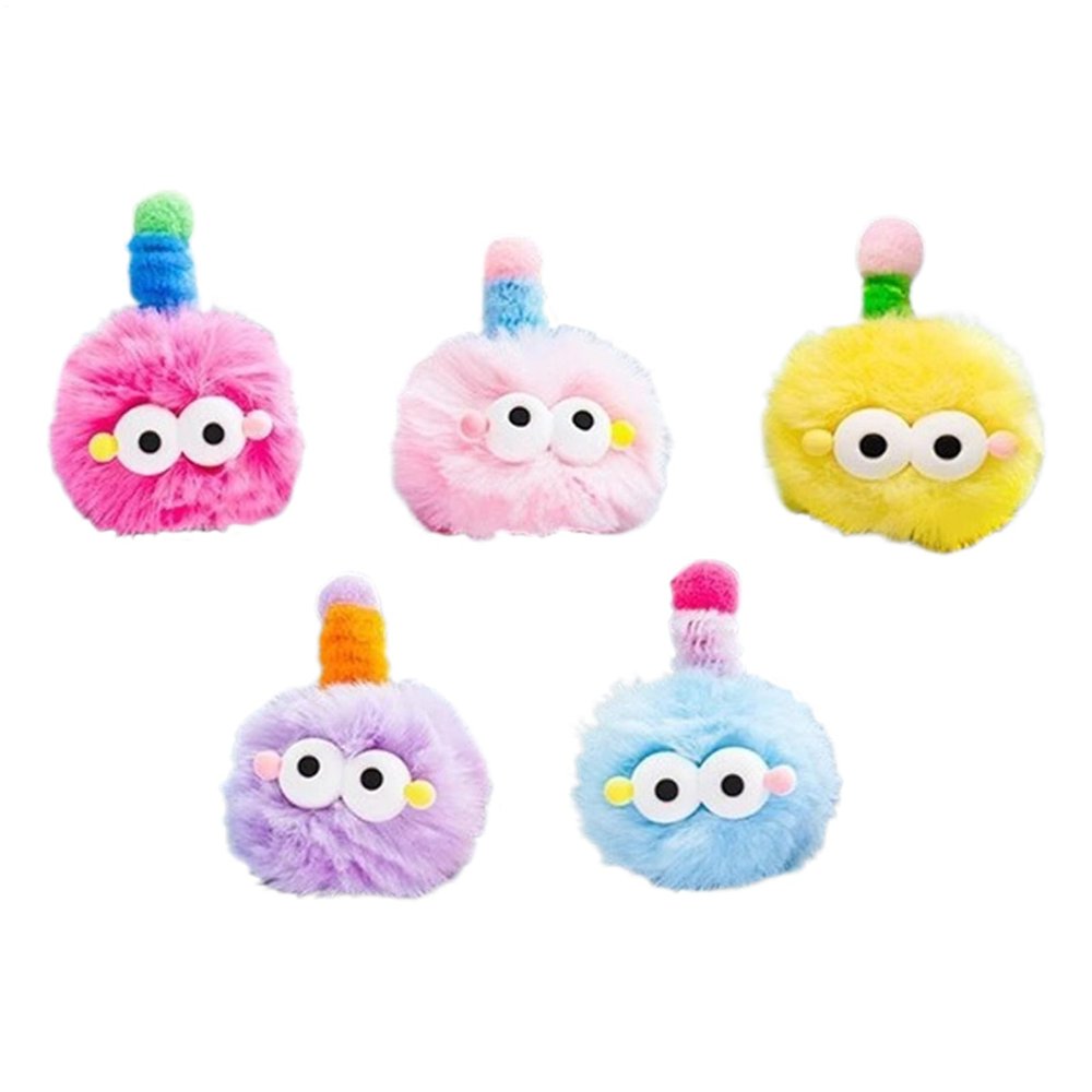 Car Decor – 5-Piece Cute Coal Ball Plush Dashboard Decorations