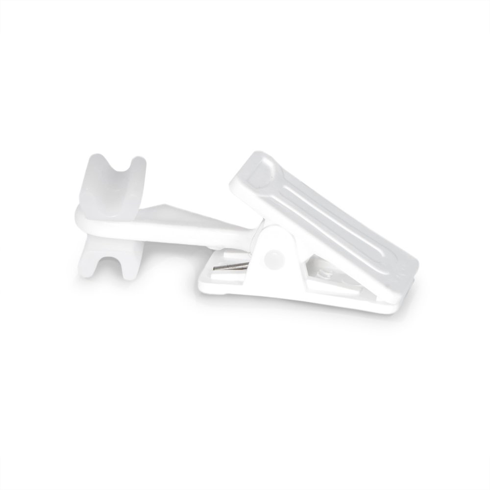 DQ-PP Curtain Track Clips with Clamp (10 pcs) White Aluminum 1-/2-Track System
