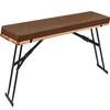 Indoor/Outdoor Bench Cushion, Foam-Filled, Non-Slip, Removable Washable Cover, Light Coffee, 140 x 25 cm view 1