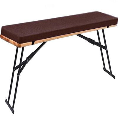 Indoor/Outdoor Bench Cushion, Foam-Filled, Dark Coffee, 130 x 28 cm