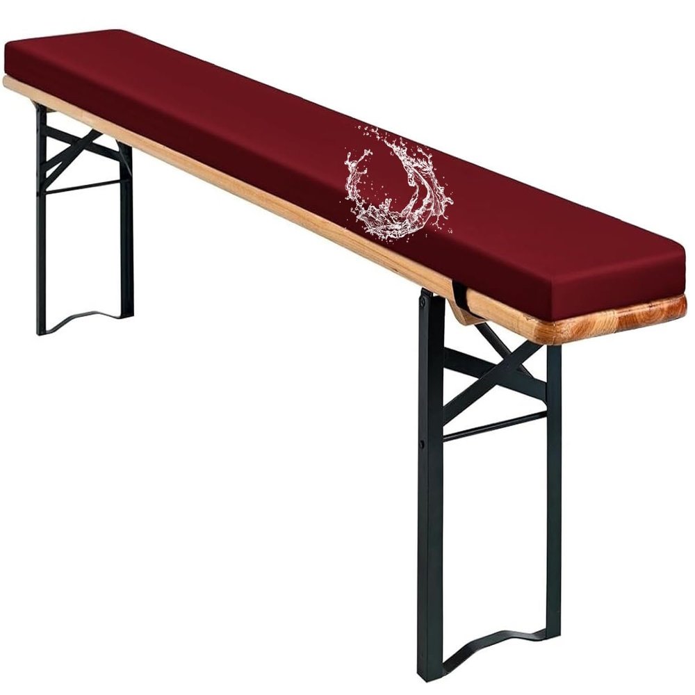Burgundy Outdoor Bench Cushion, 150 x 40 x 3 cm