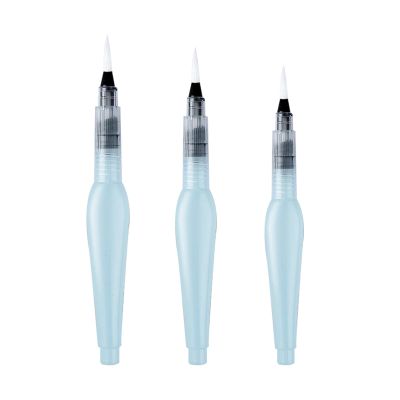Water Brush Pens, Flat Tip, Refillable, for Gouache, Watercolor, Art, Illustrations, Painting, 3/6 Pieces