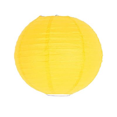 Hanging Paper Lanterns, Round Paper Lampshade for Wedding Decoration (Yellow, 20 cm)