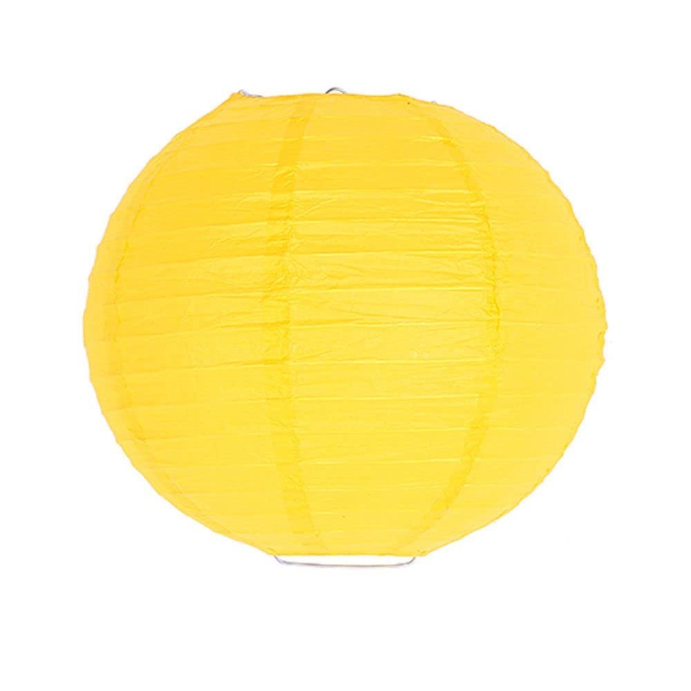 Hanging Paper Lanterns, Round Paper Lampshade for Wedding Decoration (Yellow, 20 cm)
