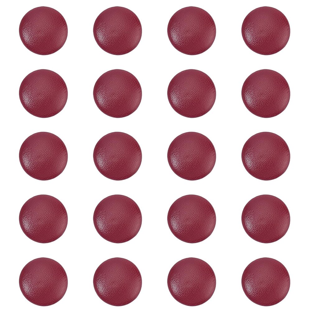 letsinstyle 20 Pack 20mm Red Buttons with Faux Leather Cover