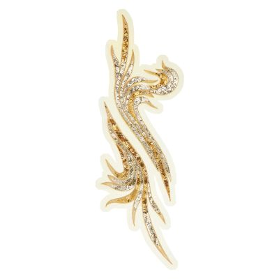 Letsinstyle 7.89 x 27.6 Inch Golden Sequin Lace Applique