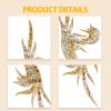 Letsinstyle 7.89 x 27.6 Inch Golden Sequin Lace Applique view 4