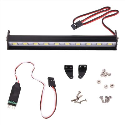 PLOQAZEH Adjustable RC Car Roof Light Bar, 135 mm, for 1/10 SCX10, Wraith, Capra, TRX4, TRX6 and CC01 Crawlers