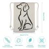 Vintage Golden Retriever Sitting Dog Drawstring Backpack Canvas String Bag view 2
