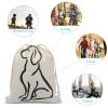Vintage Golden Retriever Sitting Dog Drawstring Backpack Canvas String Bag view 3