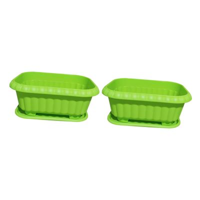 CIYODO 2-Piece Indoor Vegetable Growing Containers, Green