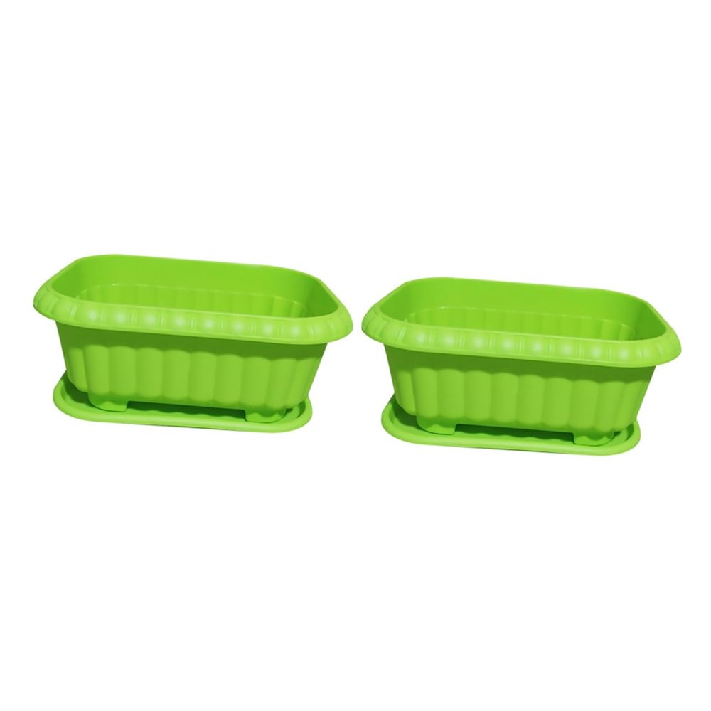 CIYODO 2-Piece Indoor Vegetable Growing Containers, Green
