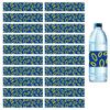 SAVITA 20 Blue Water Bottle Labels with Gold Ring Print view 1