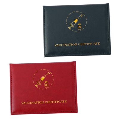 Housoutil PU Leather Vaccination Card Holder, 2-Pack, with Two Card Slots
