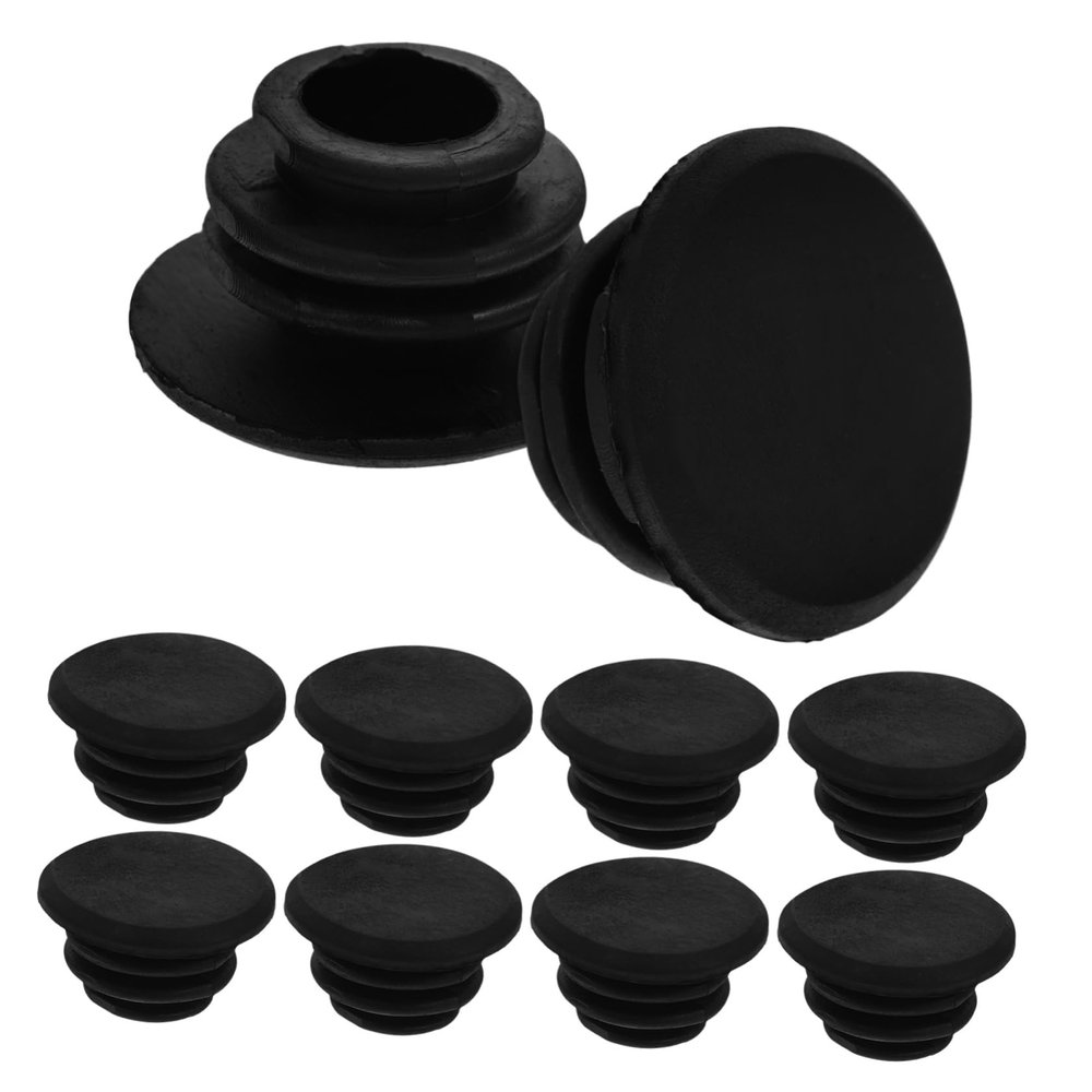 22 mm Bicycle Handlebar End Caps, 10-Pack, Rubber
