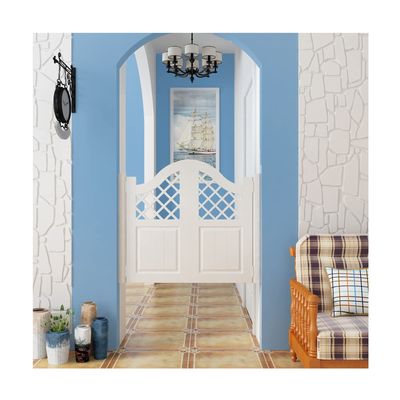 CQIKRWGWS Half-Height Swing Door, Café-Style Louvered Door for Salons, Self-Closing, Hollow-Carved Design, Kitchen Hallway Entry Partition, Butler Door, 6 Styles