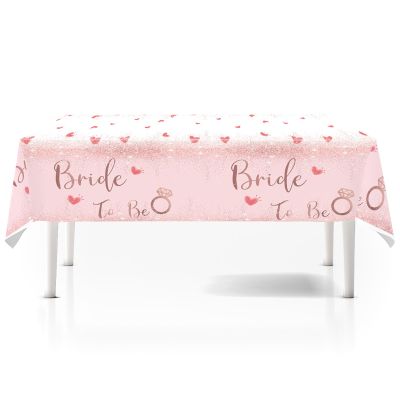 Gleemix 130x220cm Rose Gold Bride to Be Tablecloth