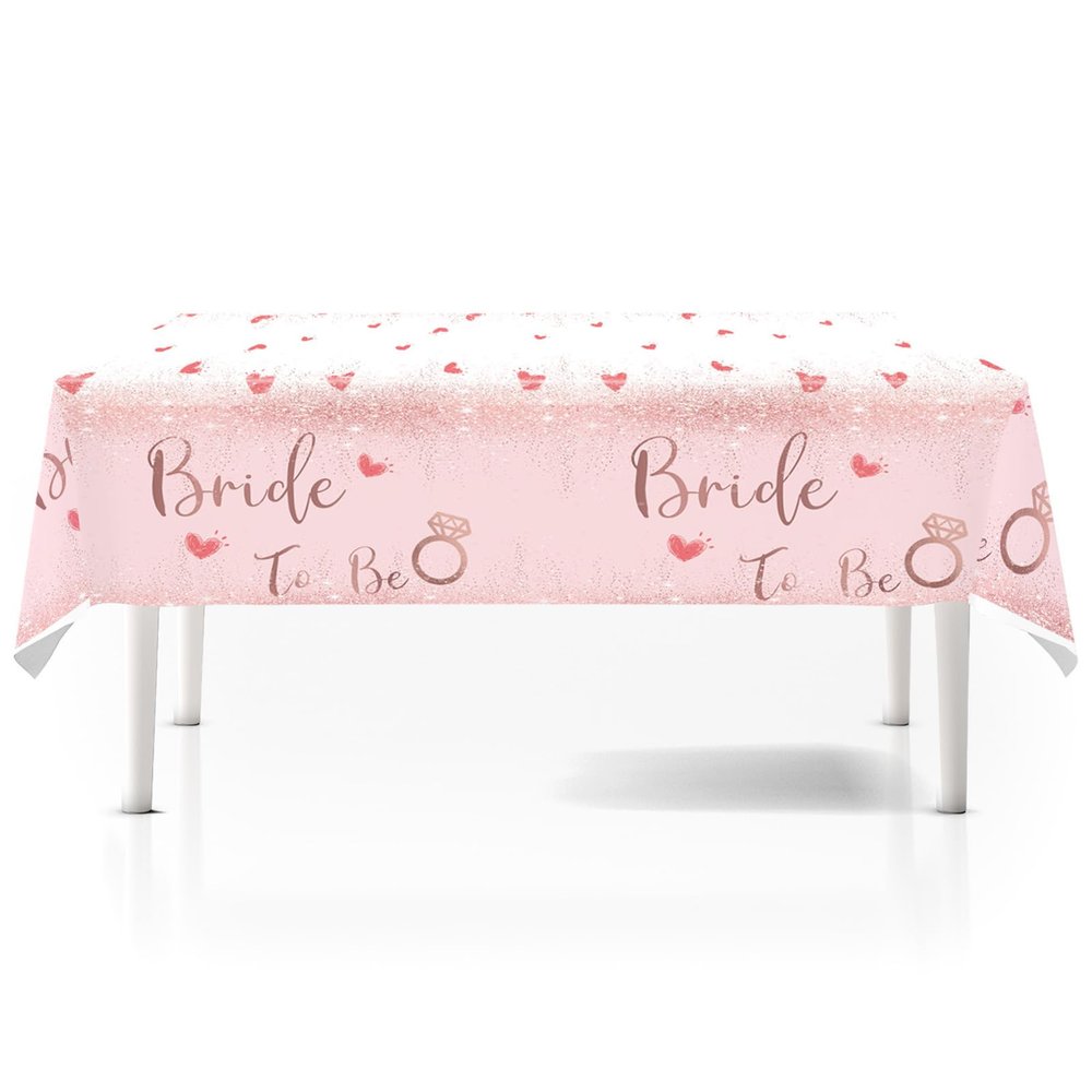 Gleemix 130x220cm Rose Gold Bride to Be Tablecloth