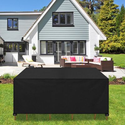 XIANGPEIFBH Patio Furniture Cover 320 x 185 x 85 cm, 420D Oxford Fabric, Waterproof, Wind- and UV-Resistant, Black